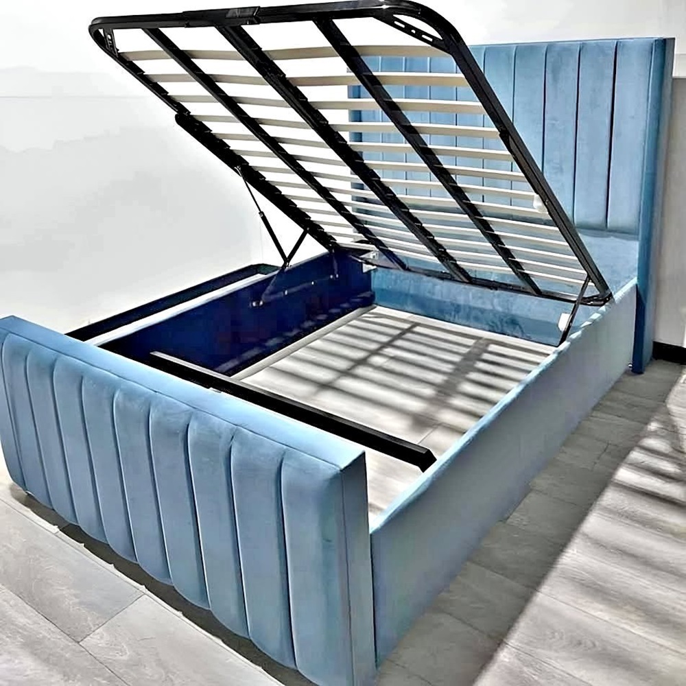 Luxury Upholstered Panel Bed – Stylish & Sturdy Frame