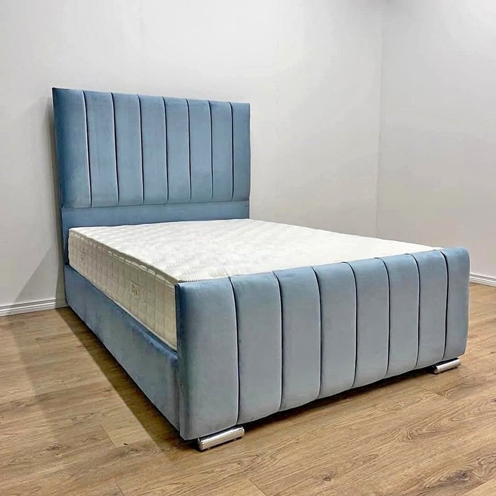 Luxury Upholstered Panel Bed – Stylish & Sturdy Frame