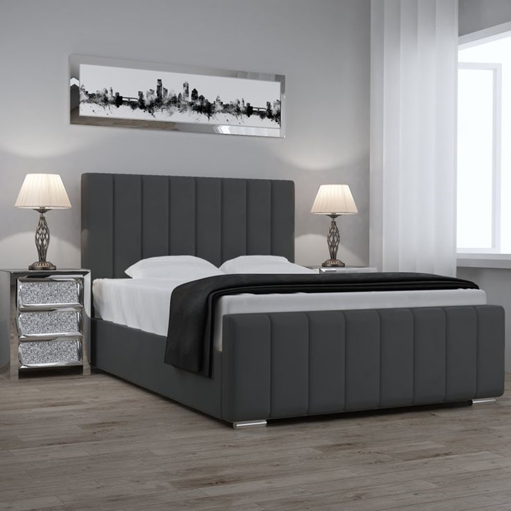 Luxury Upholstered Panel Bed – Stylish & Sturdy Frame
